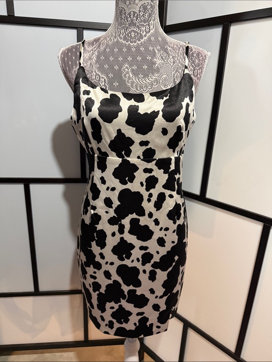 wild fable Dresses & Skirts - wild fable Black & White Cow Print Slip Mini Dress